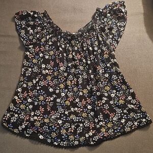Floral Black Blouse